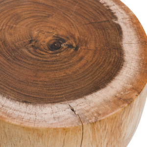 ARTERRA Premium Geometric Teak <b>Wood</b> Pedestal <b>Stool</b> Modern Round Side Table Luxury End Table for Living Room - Product Image 4
