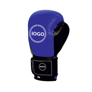 Guantes de Boxeo Profesionales de Cuero con Cordones y Soporte para Muñeca, Color Azul, para Adultos, Entrenamiento y Sparring - Product Image 2
