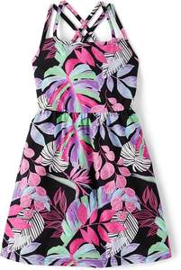 Vestido de punto sin mangas transpirable de verano para niñas con patrón de estampado sólido Ropa para niños - Product Image 5