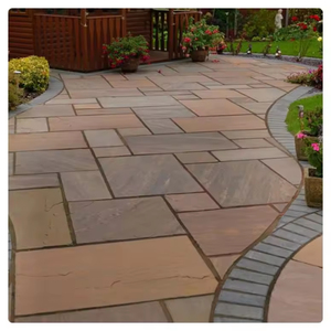 Transforme su jardín con el paquete de terraza Garda Buff Sandstone para terrazas rústicas y pisos de piedra natural - Product Image 1