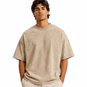 Camiseta Casual de Moda con Hombros Caídos, Efecto Desgastado por el Sol, con Construcción de Algodón Suave y Comodidad Relajada para el Día a Día - Product Image 1