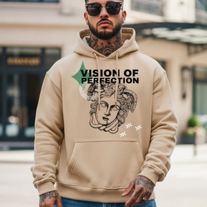 Sudadera con Capucha Personalizada de Otoño e Invierno para Hombre y Mujer, Algodón de Alta Calidad, Talla Grande, Sin Cordón, Estampado Personalizado - Product Image 2
