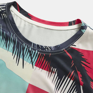 T-shirt à manches courtes pour homme, imprimé tropical, avec motif palmiers et toucan, col rond, tenue décontractée, coupe régulière - Product Image 3