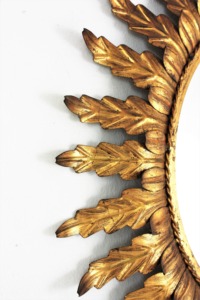 <b>Oval</b> Wooden <b>Mirror</b> With Leaf Design Handmade Traditional Wall Decor - Product Image 4
