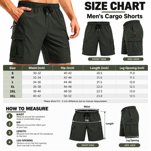Shorts cargo kaki pour homme, séchage rapide, longueur genou, taille élastique avec cordon de serrage, pantalon décontracté d'été - Product Image 6