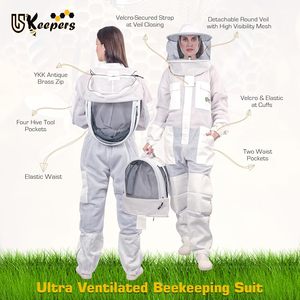 Traje de Apicultura de 3 Capas Ultra Ventilado, Resistente a Cortes y al Calor, para Hombres y Mujeres, con Velo Desmontable y Guantes - Product Image 5
