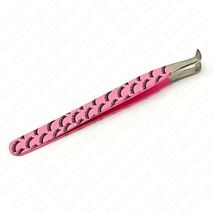 Professional Pink Stainless Steel Eyelash Extension Tweezers with Fiber Tips Custom Logo <b>Precision</b> <b>Tools</b> for Volume Lashes - Product Image 5