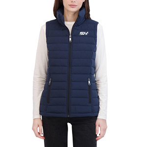 Chaleco acolchado para mujer, cálido y ligero, sin mangas, para invierno, con cierre frontal, cuello alto, informal, para viajes y actividades al aire libre. - Product Image 1