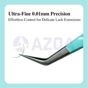 Professional Stainless Steel Eyelash Extension Tweezers <b>Kit</b> with Powder Coated Finish and Fiber Tip Precision Design - Product Image 2