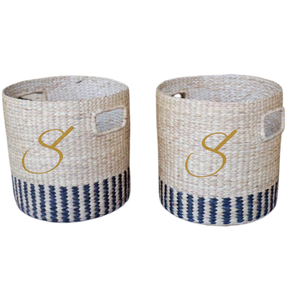 Handwoven Water Hyacinth <b>Laundry</b> <b>Basket</b>, Handmade <b>Wicker</b> Storage Organizer - Product Image 1