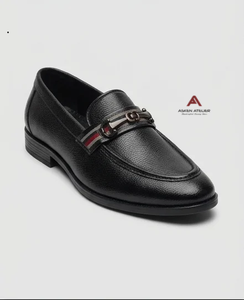 Men's <b>Black</b> Synthetic Leather Loafers Elegant Buckle Detail Breathable Anti-<b>Slip</b> Toe <b>Slip</b>-<b>On</b> Formal Business Dress Shoes - Product Image 4