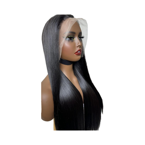 ลดราคาวิกผม28 "! วิกผมลูกไม้ด้านหน้าสีดำวิกผมตรงหนังกำพร้าแบบเวียดนาม - Product Image 1