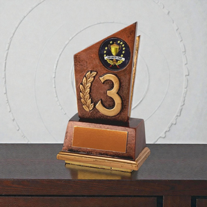 รางวัลพกพาสำหรับอันดับ 1 2 3 - ถ้วยรางวัลทอง เงิน และทองแดง สลักลายพวงหรีดและป้ายเลข - Product Image 4