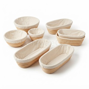 Panier de levage pour pain en rotin naturel fait main, banneton pour levain avec doublure en tissu, tissé à la main, fournisseur en gros - Product Image 3