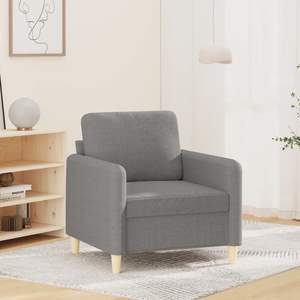 Sillón de Tela Gris Claro 100% Poliéster para Sala de Estar con Estructura de Madera Contrachapada y Metal - Product Image 1