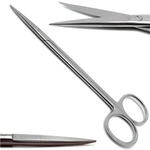 Ciseaux chirurgicaux manuels en acier inoxydable durable, pointe droite et incurvée, ciseaux à pansements professionnels, utilisation en clinique vétérinaire - Product Image 3