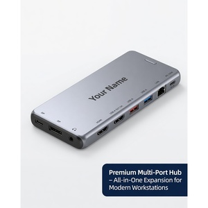 LIONWEI 13-in-1 USB C Docking Station ขายส่งฮับเชื่อมต่อจอแสดงผลสามจอพร้อมพอร์ต HDMI VGA Ethernet คู่ และพอร์ต USB 8 พอร์ตสำหรับแล็ปท็อป - Product Image 4