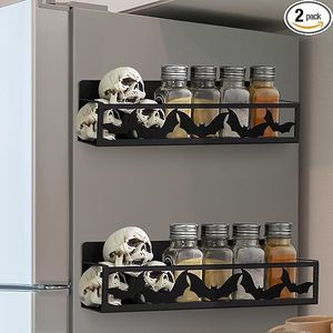 Set di 2 Portaspezie Magnetici per Frigorifero, Cestello in Metallo per Conservazione Spezie, Decorazione Casa, Organizzatore Cucina - Product Image 5