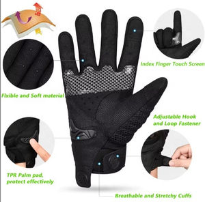 Gants de course d'hiver personnalisés à doigts entiers, coupe-vent, grande taille, protection articulaire en fibre de carbone, antidérapants, imperméables, pour motards et cyclistes - Product Image 4