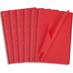 135 Fogli di Carta Velina Rossa Glitterata 20 X 14 Pollici per Regali, Matrimoni, Compleanni, Festività e Lavori di Carta - Product Image 1