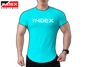 INDEX Men's <b>White</b> Short Sleeve T-<b>Shirt</b> O-Neck Printed Letter Pattern <b>Slim</b> <b>Fit</b> Sporty Quick Dry Jersey Fabric - Product Image 6