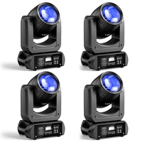U`King 4er-Set 150W LED Beam Moving Head Light mit 18-Facetten-Prisma, DMX-Steuerung und Flightcase