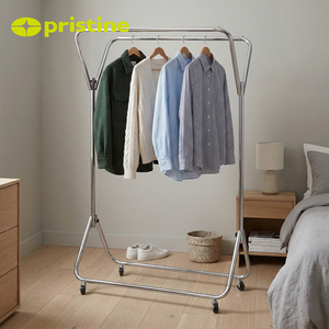 Mueble de Almacenamiento Moderno de Metal para Sala de Estar Shopee, Organizador de Ropa Multifuncional de Doble Barra con Altura Ajustable DIY - Product Image 6