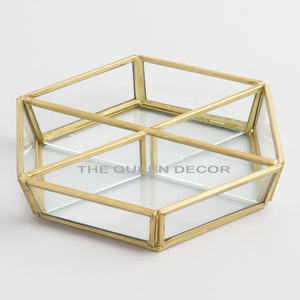 Manufacturing Luxury <b>Rose</b> Gold Color Women's Makeup Jewelry Storage Box With <b>Clear</b> Glass & Use Tableware Household Wedding Gifts - Product Image 5