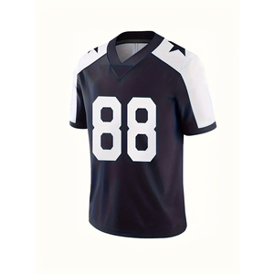 Maillot de football américain unisexe personnalisé, confortable, séchage rapide, 100 % polyester, OEM, manches courtes, été, protection UV, vente chaude - Product Image 1