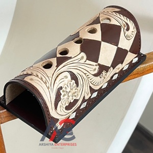 Organizador de Escritorio de Cuero con Diseño a Cuadros, Estilo Occidental, Portaplumas para Suministros de Oficina, Accesorio de Escritorio para Bolígrafos y Lápices - Product Image 1