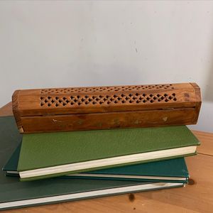 Vintage <b>Incense</b> Burner Holder, Sheesham Wood Box Ashcatcher - Product Image 5