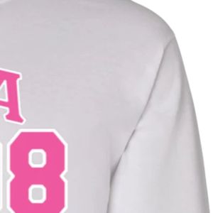 Camiseta Blanca de Manga Larga para Mujer con Diseño Estampado Rosa AKA 1908, Cuello Redondo, Informal, Cómoda para Uso Diario, Prenda de Moda - Product Image 5