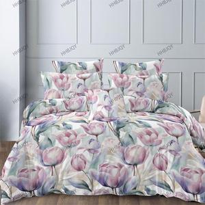 Tissu en polyester brossé imprimé numériquement 5D, motif <span class=keywords><strong>tulipes</strong></span> <span class=keywords><strong>aquarelle</strong></span>, écologique, de qualité supérieure, pour la literie et les textiles de maison (vente en gros) - Product Image 1