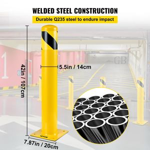 Dissuasore di Sicurezza da 42 Pollici, Tubo in Acciaio Giallo da 5,5 Pollici di Diametro, Barriera Stradale Sicura e Protetta - Product Image 3