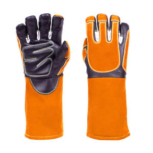 Nouvelles gants de soudure en cuir de chèvre et croûte de cuir, avec logo personnalisé, résistants aux chocs, ignifuges et anti-abrasion, pour barbecue - Product Image 5