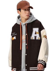 Blousons bombardiers d'hiver pour hommes nouveau design à la mode lâche Varsity Baseball Style Stand Chenille patchs Letterman Broderie - Product Image 4