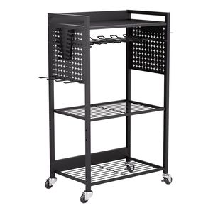 4-Tier Heavy Duty 150 Lbs Load Capacity <b>Rolling</b> Storage <b>Rack</b> Drill Holder Stable Floor Stand Tool Organizer Cart for Garage Use - Product Image 1