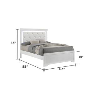 Letto Queen Size Stile Moderno Blaze con Testiera LED e Rivestimento in Legno Bianco - Product Image 2