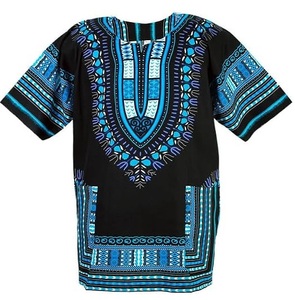 Nouveau style, faible MOQ, T-shirts Dashiki africains personnalisés avec broderie et impression, Blouses ethniques, T-shirts Dashiki tendance - Product Image 1