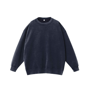 Sweat-shirt rose personnalisé à col rond pour homme, prix d'usine, haute qualité, couleur unie, manches longues. - Product Image 2