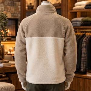 Veste polaire pour homme à demi-zip, fabriquée en tissu polaire doux, demi-zip sur le devant, col haut, intérieur chaud, poignets élastiques - Product Image 2