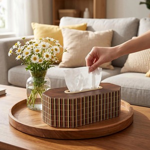 Boîte à mouchoirs en bois multi-styles de qualité supérieure, idéale pour le salon, la chambre, le bureau et les chambres d'hôtes, vente en gros depuis l'Inde - Product Image 1