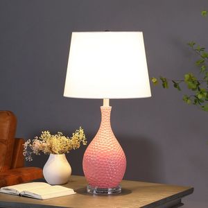 Lampada da tavolo in resina rosa Telli Pebble Mid Century da 28 pollici - Product Image 3