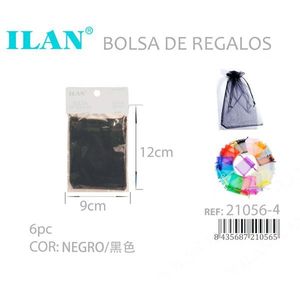 Sacchetti Regalo in Organza Ilan 9x12cm 6pz Neri per Decorazioni Festa - Product Image 3