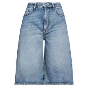 Shorts de Mezclilla de Cintura Alta para Mujer, Corte Recto, Estilo Vintage, Casual, Verano, Impermeables, de Algodón Suave - Product Image 3