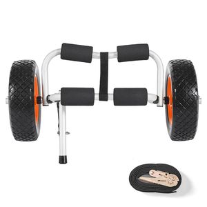 Carrello Pieghevole per Kayak con Capacità di Carico di 90 kg, Pneumatici in Gomma Piena da 10 Pollici, 1 Cinghia a Cricchetto per Paddle Board, Carrello Manuale - Product Image 1