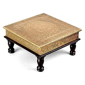 Premium Wooden Chowki Handmade Worship <b>Table</b> Suitable For Religious Rituals And Temple Decoration Purposes - Product Image 6