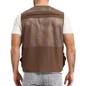 Chaleco de Pesca Ligero y Transpirable para Invierno, con Múltiples Bolsillos, Mangas Largas, de Lona, Informal, de Poliéster, con Logotipo Personalizado, para Actividades al Aire Libre - Product Image 6