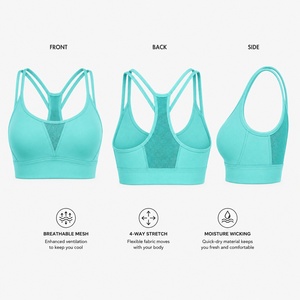 Plus Size Fitness Sports Bra Seamless Wirefree Padded Breathable Yoga Gym Activewear Bra OEM Supplier - Product Image 5