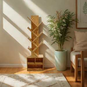 Estantería de Diseño Casual de 4 Niveles, Duradera y Moderna, de Madera Contrachapada de Pino Americano, con Bordes Lisos, para Sala de Estar, Dormitorio y Habitaciones Infantiles - Product Image 3